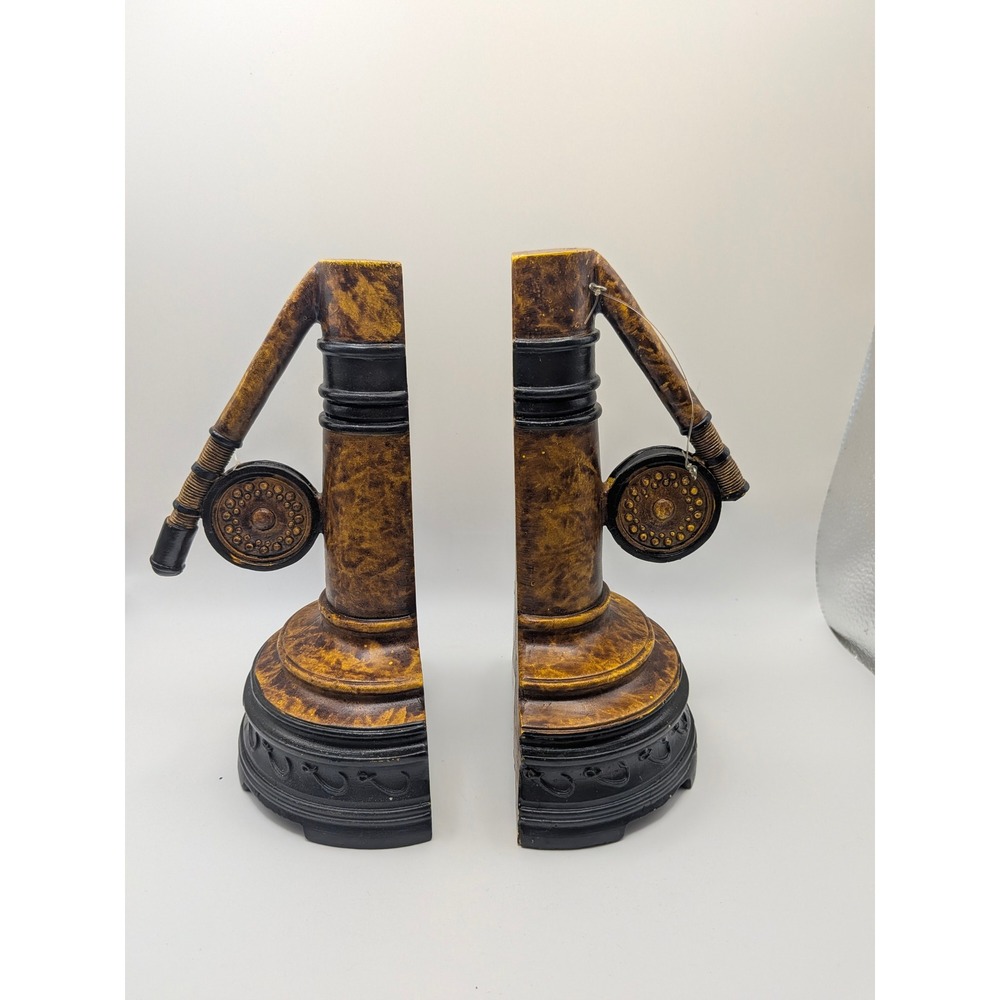 Fly Fishing Rod and Reel Bookends Set Brown Gold BN1709 Office Library Lodge